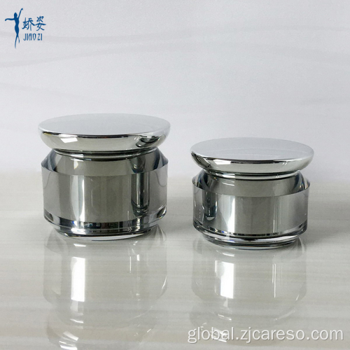 Jars For Creams And Lotions Gold Round Acrylic Capsule Jars with UV Lid Supplier